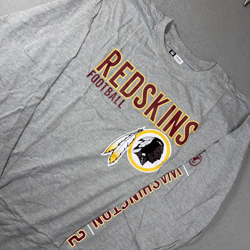 Washington Redskins NFL Team Apparel Long Sleeve Men's 2XLT Shirt Logo Sleeve
